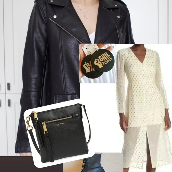 Girl power round wooden engraved statement earrings new - Picture 4 of 4